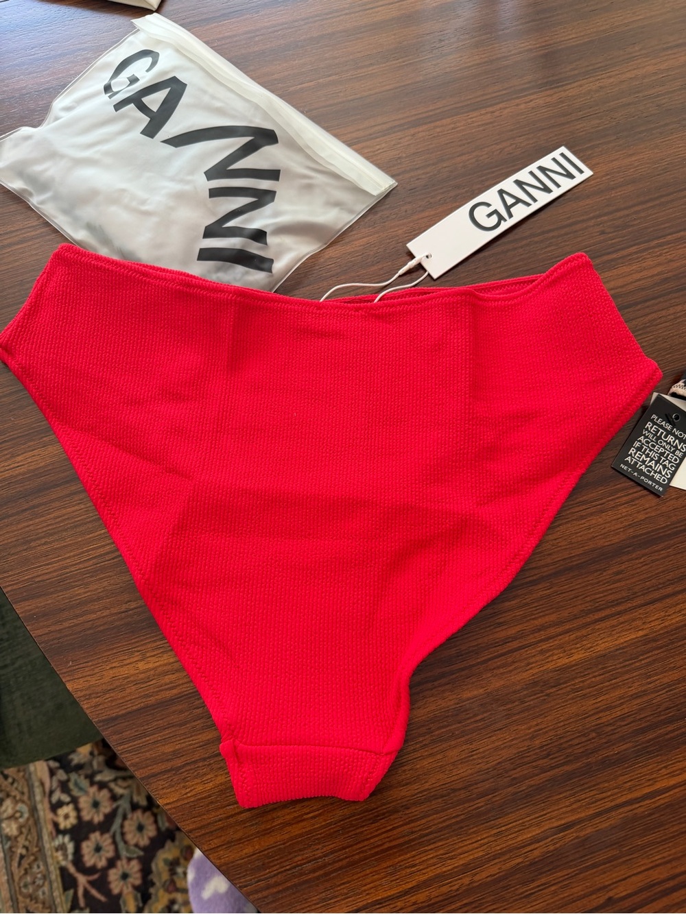 Ganni Red Bikini Bottoms - NWT